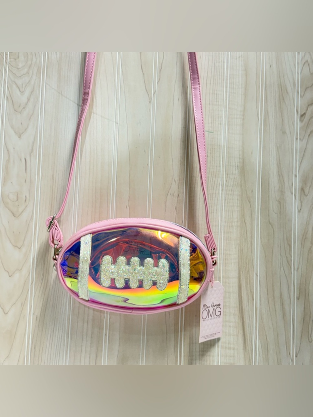5 for $20 🌻 OMG Pink Holographic Football Crossbody Bag